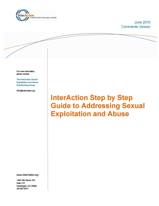 Télécharger la ressource : Guide étape par étape d'InterAction pour lutter contre l'exploitation et les abus sexuels