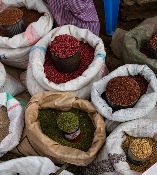 Goods for sale in a market in Kenya