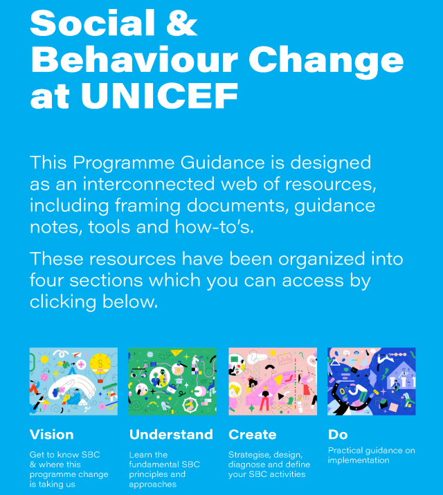 Cover page for Social & Behaviour Change at UNICEF