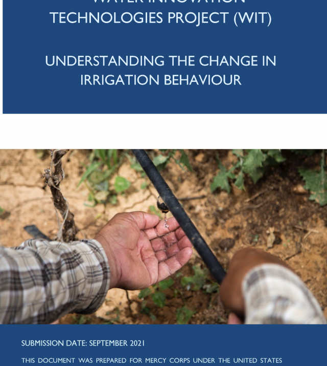 Cover page for Understanding the Change in Irrigation Behaviour
