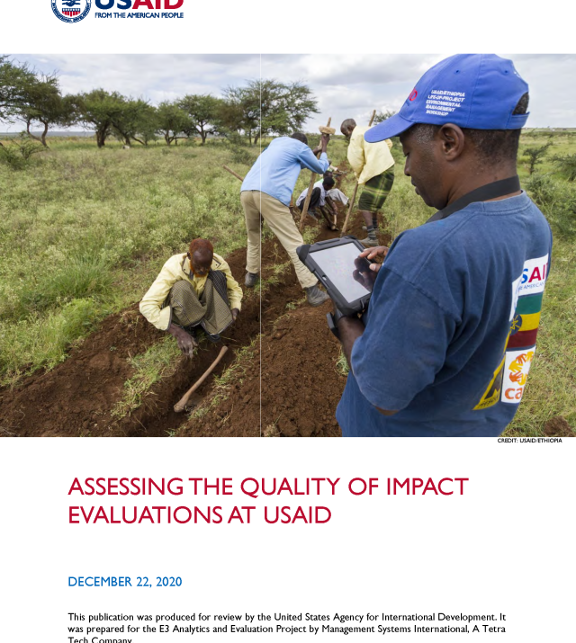 Cover page for Assessing the Quality of Impact Evaluations at USAID