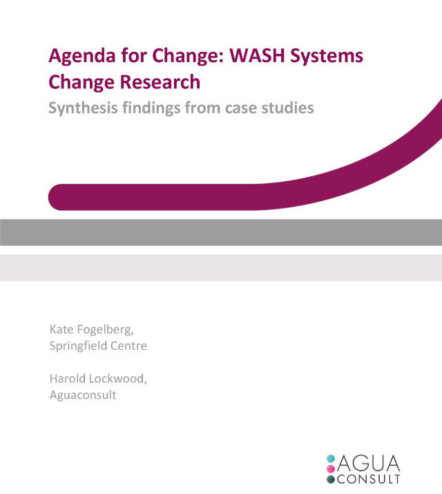 Cover page for Agenda for Change: WASH Systems Change Research