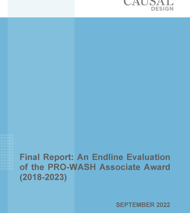 Cover page for Final Report: An Endline Evaluation of the PRO-WASH Associate Award