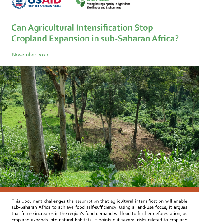 Cover page for Can Agricultural Intensification Stop Cropland Expansion in sub-Saharan Africa?