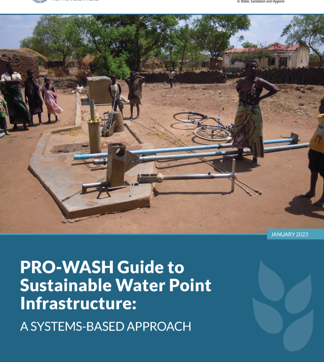 Page de couverture du Guide PRO-WASH pour une infrastructure de point d'eau durable : une approche systémique