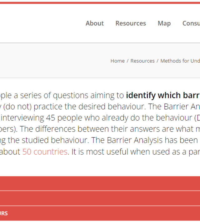 Screenshot of the Barrier Analysis Study landing page