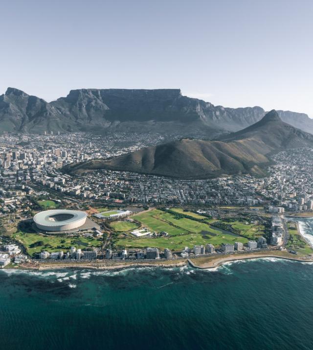 An aerial view of Cape Town, South Africa