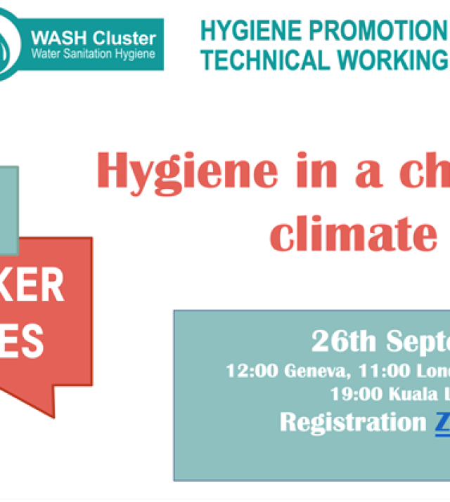 Promotional graphic for Hygiene in a Changing Climate