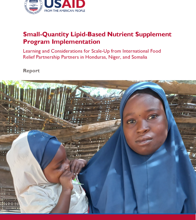 Cover page for Small-Quantity Lipid-Based Nutrient Supplement Program Implementation