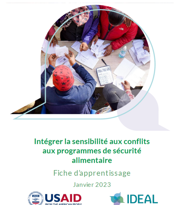 Cover page for Intégrer la sensibilité aux conflits  aux programmes de sécurité alimentaire