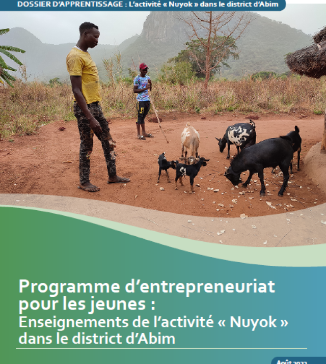 Cover page for Programme d’entrepreneuriat pour les jeunes : Enseignements de l’activité « Nuyok » dans le district d’Abim