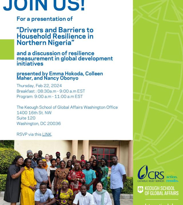 Join us on Feb. 22 for a discussion of resilience evaluation in the context of Northern Nigeria