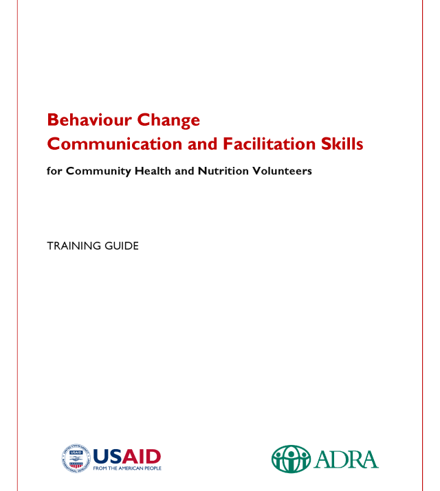 Cover page for Behaviour Change Communication and Facilitation Skills for Community Health and Nutrition Volunteers