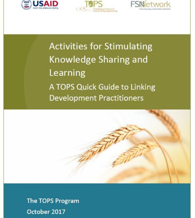 Download Resource: Activities for Stimulating Knowledge Sharing and Learning: A TOPS Quick Guide to Linking Development Practitioners