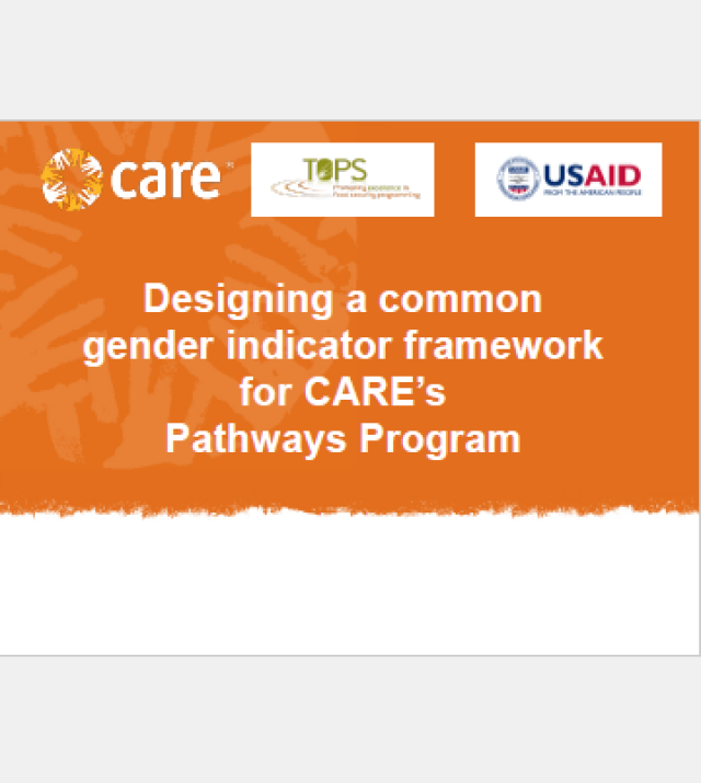 Download Resource: Designing a Common Gender Indicator Framework for CARE's Pathways Program