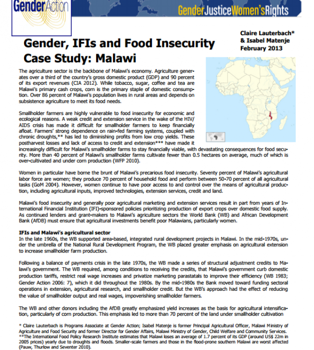 Download Resource: Gender, IFIs and Food Insecurity Case Study: Malawi