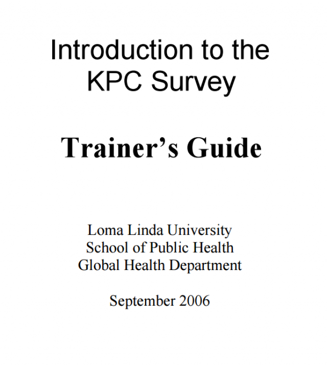 Download Resource: Introduction to the KPC Survey: Trainer's Guide