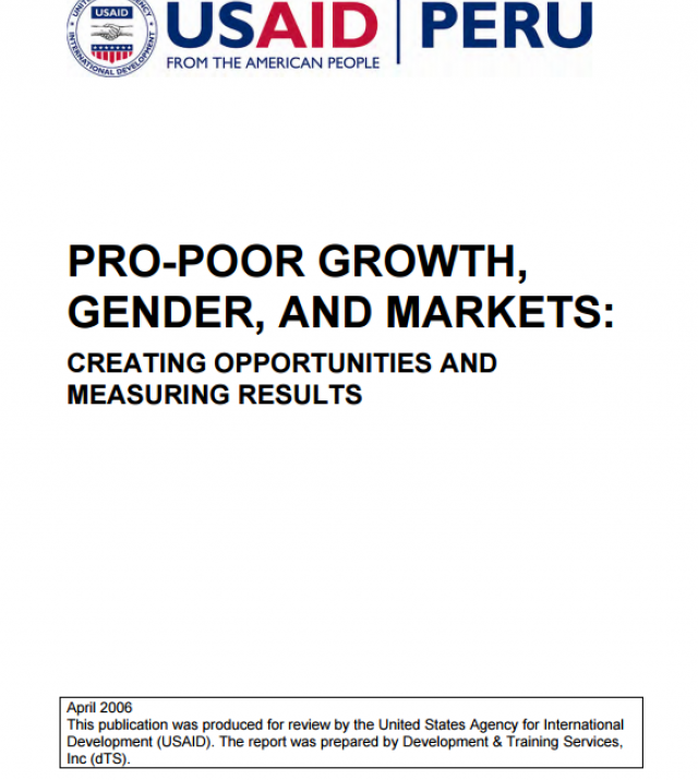 Download Resource: Pro-Poor Growth, Gender, and Markets: Creating Opportunities and Measuring Results