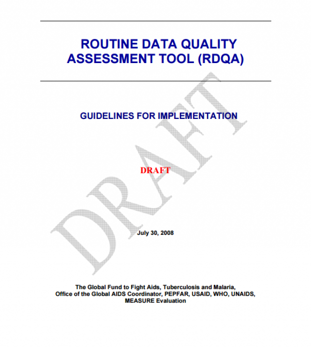 Download Resource: Routine Data Quality Assessment Tool (RDQA): Guidelines for Implementation