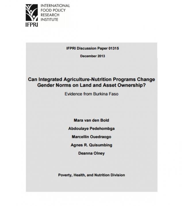 Download Resource: Can Integrated Agriculture-Nutrition Programs Change Gender Norms on Land and Asset Ownership?
