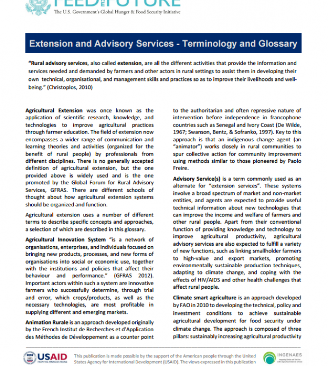 Download Resource: Extension and Advisory Services - Terminology and Glossary 