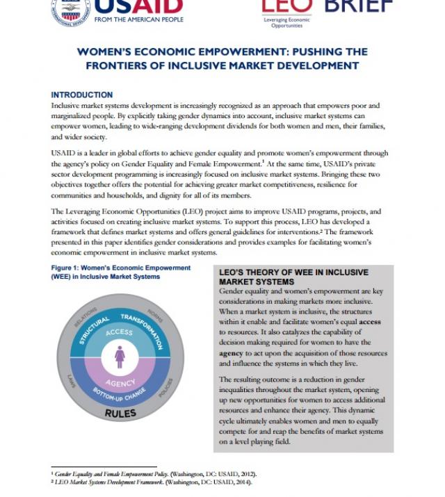 Download Resource: Women’s Economic Empowerment: Pushing the Frontiers of Inclusive Market Development