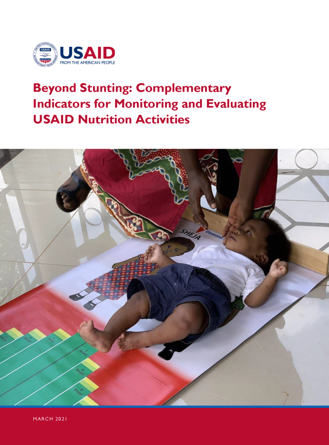 Page de couverture de Au-delà du retard de croissance : Indicateurs complémentaires pour le suivi et l'évaluation des activités de nutrition de l'USAID