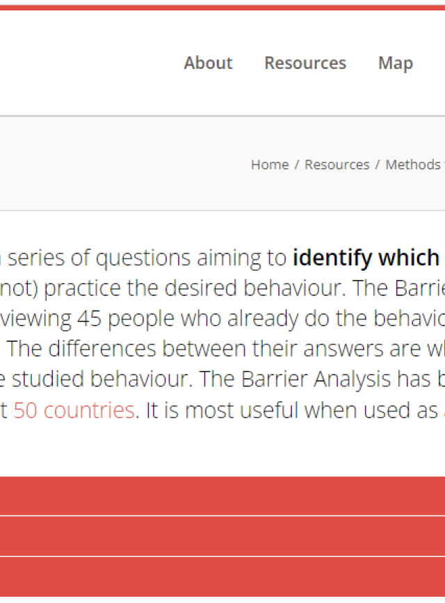 Capture d'écran de la page d'accueil de l'étude d'analyse des barrières