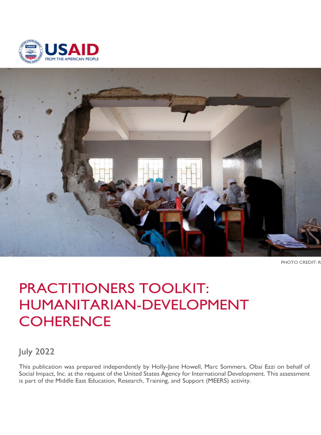 Page de couverture de la boîte à outils du praticien : Cohérence humanitaire-développement-paix