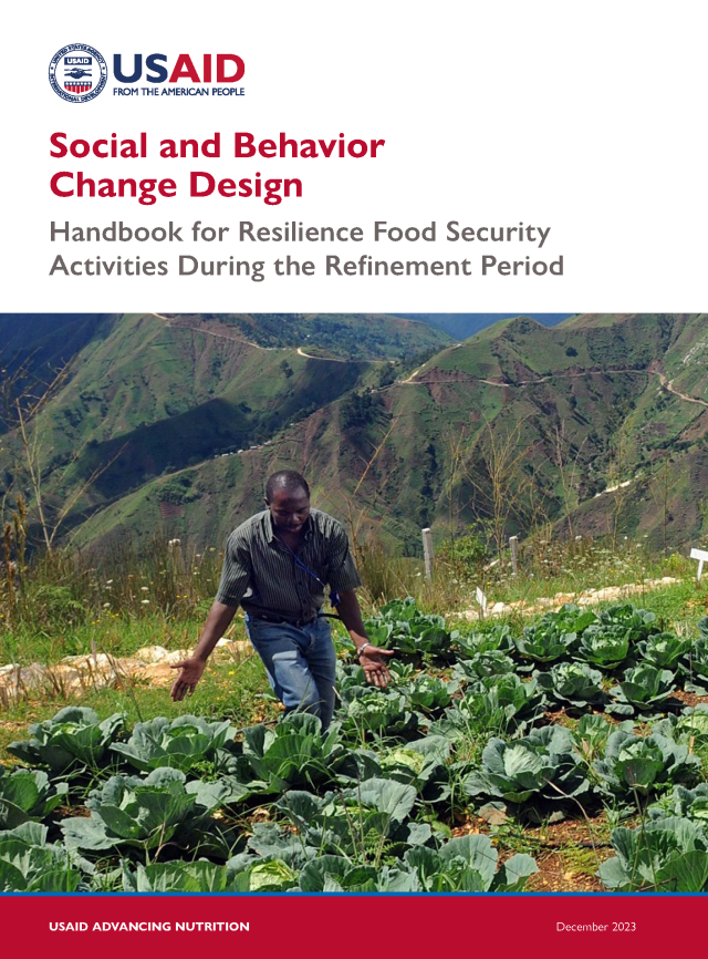 Page de couverture du document Conception du changement social et comportemental : Manuel pour les activités de résilience et de sécurité alimentaire pendant la période de raffinement