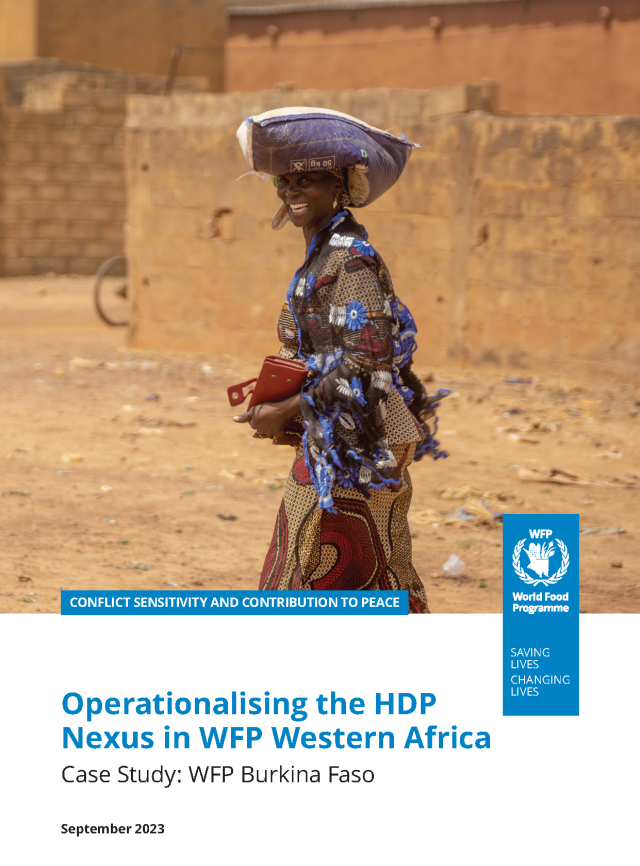 Page de couverture pour la mise en œuvre opérationnelle du HDP Nexus au PAM en Afrique de l'Ouest