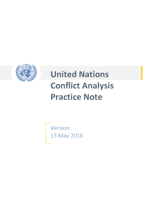 Note pratique d'analyse des conflits des Nations Unies