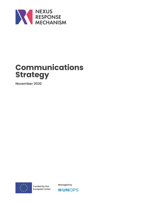 Page de couverture de la stratégie de communication du mécanisme de réponse Nexus