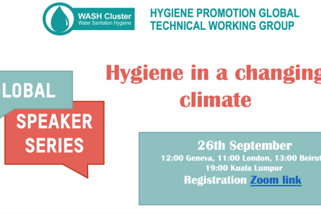 Promotional graphic for Hygiene in a Changing Climate
